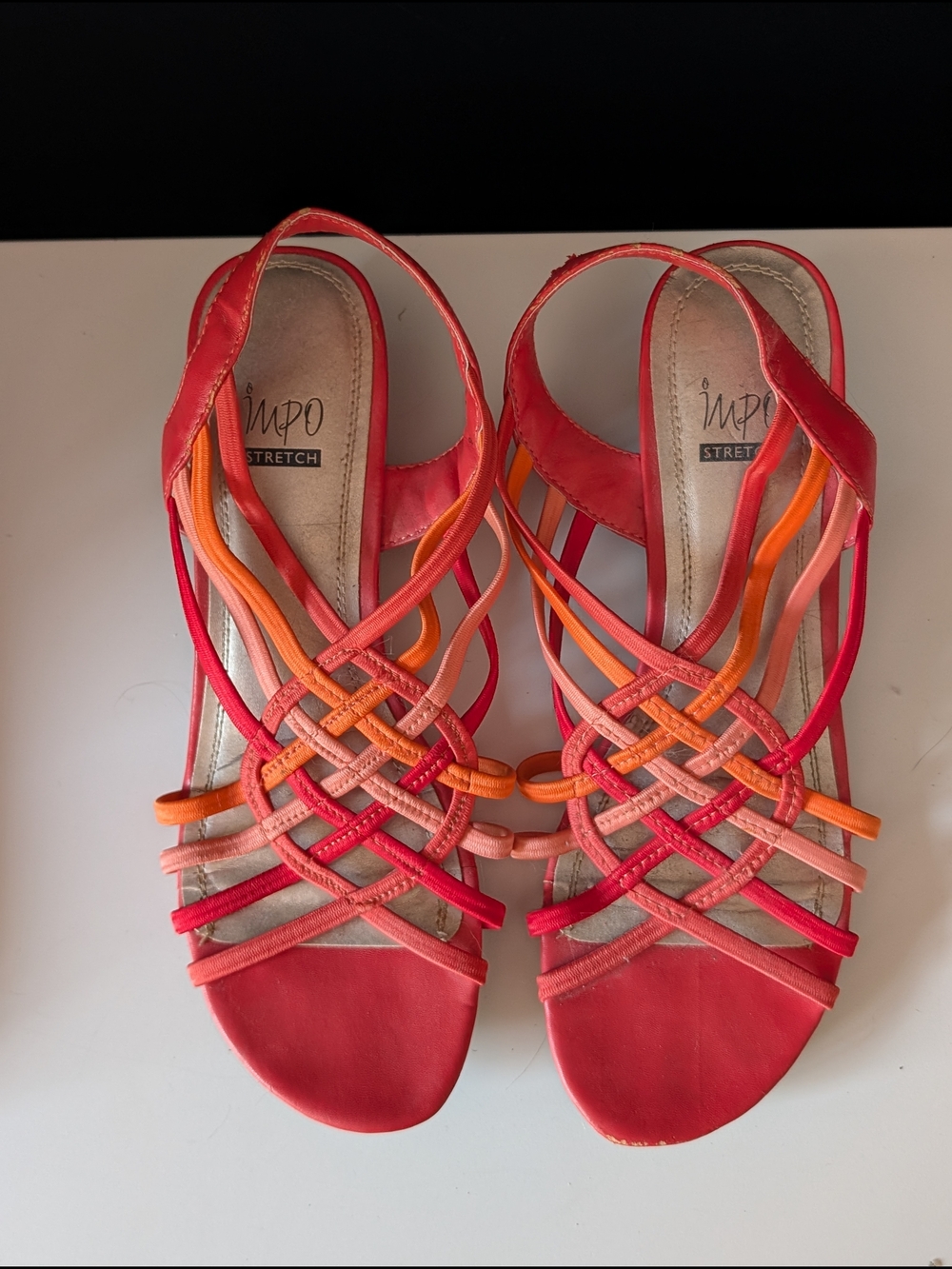 Impo Multi-Color Strappy Red & Orange Women's Sandals